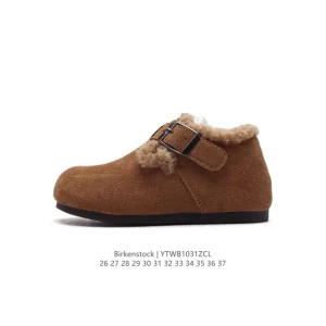 Birkenstock Boston VL Kids Velvet Shoes with Fleece Lining