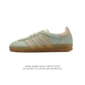 Adidas Originals Gazelle Indoor Retro Leather Trainers with Gum Sole