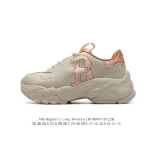 MLB Bigball Chunky Window Vintage Print Chunky Sneakers for Men and Women