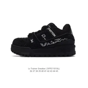 Louis Vuitton Trainer Sneaker Low Crystal Embellished Thick Sole Fashion Sneakers
