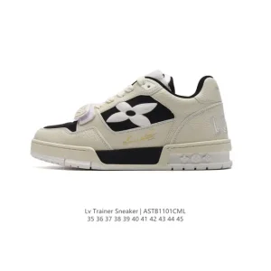 Louis Vuitton Trainer Sneaker Low White Leather Thick Sole 3D Logo