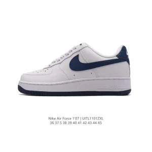 Nike Air Force 1 '07 Low White Leather Sneakers with Air Cushion
