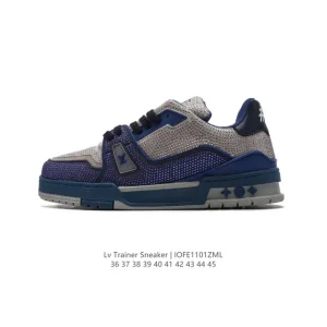 Louis Vuitton Trainer Sneaker Low Full Diamond Thick Sole Fashion Shoes