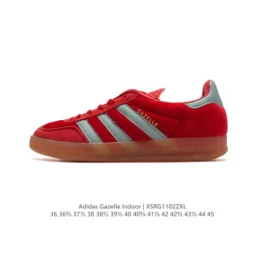 Adidas Originals Gazelle Indoor Retro Leather Sneakers with Gum Sole