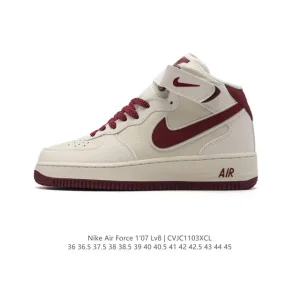 Nike Air Force 1 High SH0235-533 White Leather Strap Sneakers