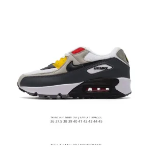 Nike Air Max 90 Retro Running Shoes with Air Cushioning and Waffle Outsole
