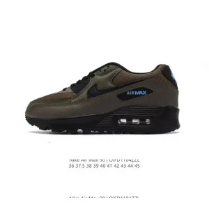 Nike Air Max 90 Retro Running Shoes with Air Cushion and Leather