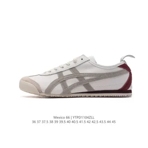 ASICS Onitsuka Tiger Mexico 66 Classic Retro Leather Sneakers for Men and Women