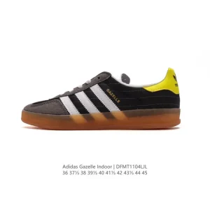 Adidas Originals Gazelle Indoor Retro Leather and Fabric Sneakers with Gum Sole