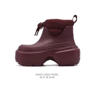 Crocs Chunky Platform Boots with Drawstring for Women