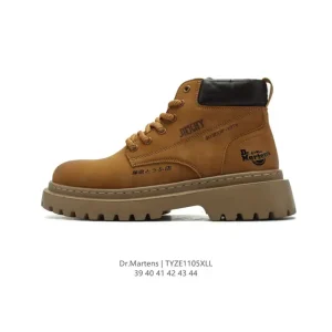 Dr Martens Men's Classic Leather Platform Boots - High-Top Casual Shoes