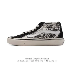 Vans Sk8-Mid Classic Canvas Skate Shoes for Men and Women