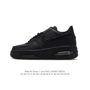 Nike Air Force 1 Low White Leather Sneakers with Visible Air Unit