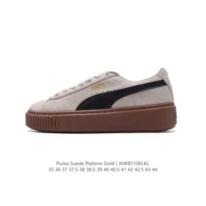 PUMA Suede Platform Gold Sneakers for Men and Women