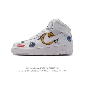 Nike Air Force 7 Mid Magic Strap Thick Sole Mid Cut Basketball Shoes