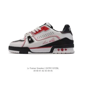 Louis Vuitton Trainer Sneaker Low White Leather Thick Sole Shoes