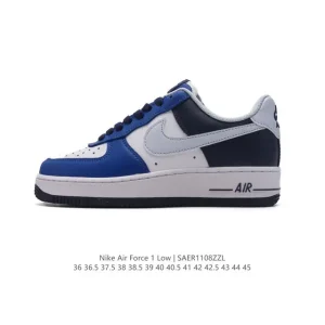 Nike Air Force 1 '07 Low White Leather Sneakers with Air Cushioning