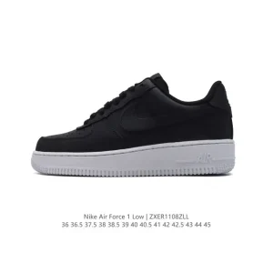 Nike Air Force 1 07 Low White Leather Sneakers with Air Cushion