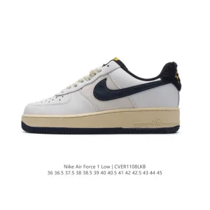 Nike Air Force 1 '07 Low White Leather Sneakers with Air Cushion