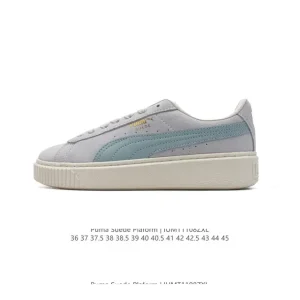 PUMA Suede Platform Gold Rihanna Chunky Sole Casual Sneakers for Men and Women