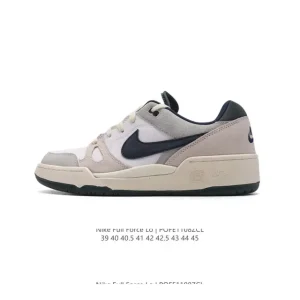 Nike Full Force Low Retro Basketball Sneakers in White Leather