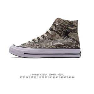 Converse All Star Leather High Top Sneakers with Retro Star and Snake Print