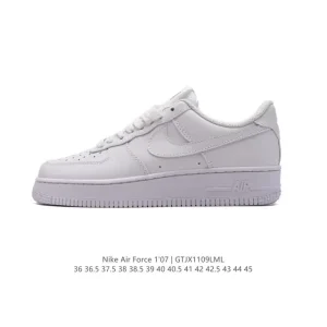 Nike Air Force 1 '07 Low White Leather Sneakers for Men and Women