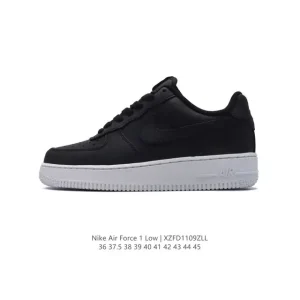 Nike Air Force 1 '07 Low White Leather Sneakers with Air Cushioning