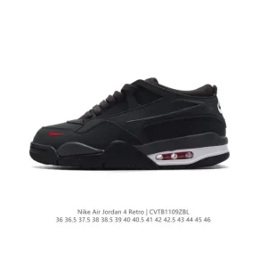 Jordan Air 4 Retro OG Low Black Cement Men's Basketball Shoes