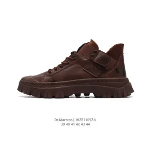 Dr Martens Men's Classic Leather Platform Boots with Thick Sole