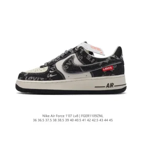 Nike Air Force 1 Low 07 White Leather Sneakers with Air Cushion Sole