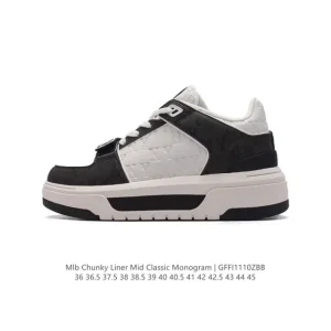MLB Chunky Liner Mid Retro Street Style Leather High Top Sneakers