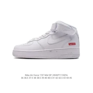 Nike Air Force 1 Mid Magic Strap Honeycomb Air Cushion Thick Sole Shoes