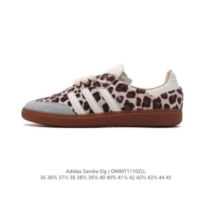 Adidas WB Pony Tonal Samba Sneakers with Leopard Print and Retro Style