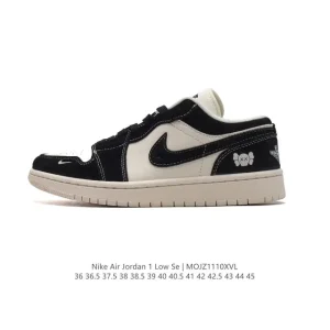 Jordan AJ1 Low Retro Classic Leather Sneakers with Air Cushion