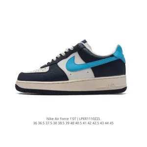 Nike Air Force 1 07 Low White Leather Sneakers with Air Cushioning