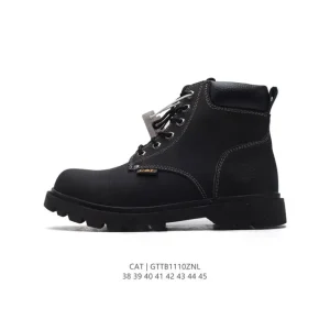 CAT Men's Breathable Leather Ankle Boots with Thick Sole