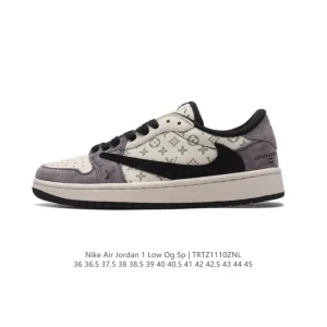 Jordan Military Blue AJ1 Low OG SP Reverse Swoosh Sneaker