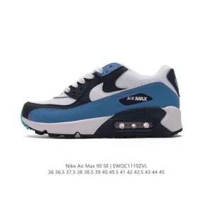 Nike Air Max 90 Retro Running Shoes with Leather and Air Max Cushioning