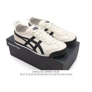 ASICS Onitsuka Tiger Mexico 66 Classic Vintage Leather Sneakers for Men and Women