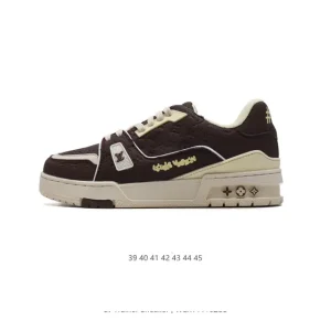 Louis Vuitton Trainer Sneaker Low White Leather Fashion Shoes