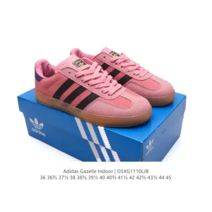 Adidas Originals Gazelle Indoor Retro Leather Sneakers with Gum Sole