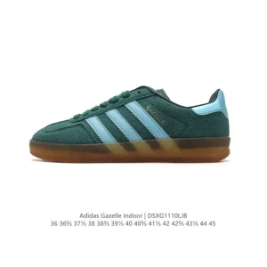 Adidas Originals Gazelle Indoor Retro Leather Sneakers with Gum Sole