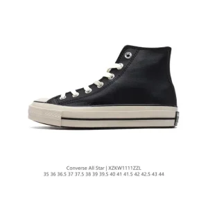 Converse All Star Leather High Top Unisex Shoes Classic Vulcanized Rubber Sole