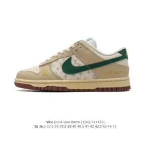 Nike Dunk Low Retro Louis Vuitton Collaboration Vintage Basketball Skate Shoes