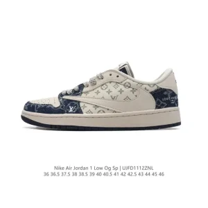 Jordan Military Blue Low OG SP Reverse Swoosh AJ1 Retro Basketball Shoes
