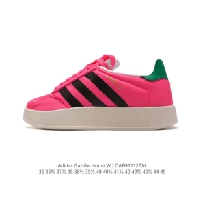 Adidas Gazelle Home Retro Sneakers in Bright Green Yellow and Light Scarlet