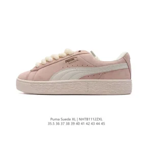PUMA Suede XL Low Top Retro Casual Sneakers White Thick Sole