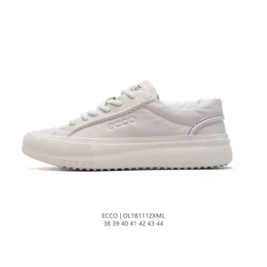 ECCO Men's Casual Leather Sneakers Fashionable Low-Top Shoes