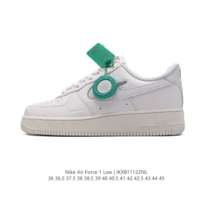 Nike Air Force 1 Low 07 Vintage White Leather Sneakers with Air Cushion